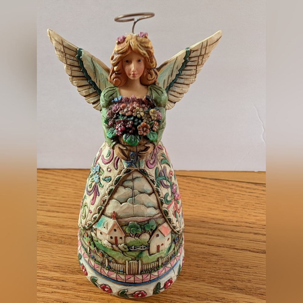 Hand-Painted Jim Shore 2006 Angel Figurine Sculpture in Pastel Colors 5 inch Ht